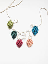 Load image into Gallery viewer, Macrame Christmas Ornament Light Bulb