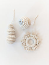 Load image into Gallery viewer, Macrame Christmas Ornament Set - Snow White