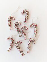 Load image into Gallery viewer, Macrame Christmas Tree Candy Cane Ornament