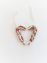 Load image into Gallery viewer, Macrame Christmas Tree Candy Cane Ornament