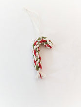 Load image into Gallery viewer, Macrame Christmas Tree Candy Cane Ornament