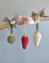 Load image into Gallery viewer, Macrame Christmas Ornament with Ribbons Set