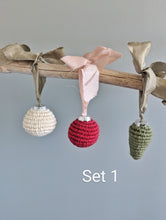Load image into Gallery viewer, Macrame Christmas Ornament with Ribbons Set