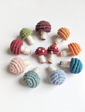 Load image into Gallery viewer, Macrame Mini Fiber Sculptures Mushrooms