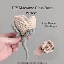 Load image into Gallery viewer, Macrame Glass Rose Plant Pattern / Kit