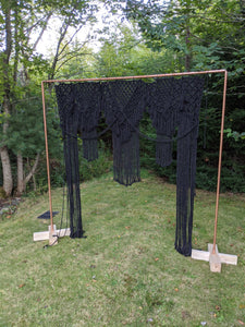 Black Macrame Wedding Backdrop // Macrame Ceremony Arch String Theories Fiber Design