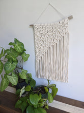 Load image into Gallery viewer, Macrame Asymmetric Bubble Wall Hanging String Theories Fiber Design