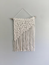 Load image into Gallery viewer, Macrame Asymmetric Bubble Wall Hanging String Theories Fiber Design