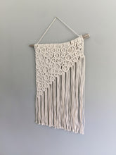 Load image into Gallery viewer, Macrame Asymmetric Bubble Wall Hanging String Theories Fiber Design