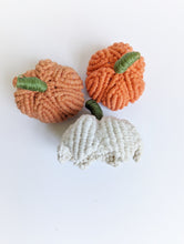 Load image into Gallery viewer, Macrame Fiber Sculptures Pumpkins Tea Light Covers