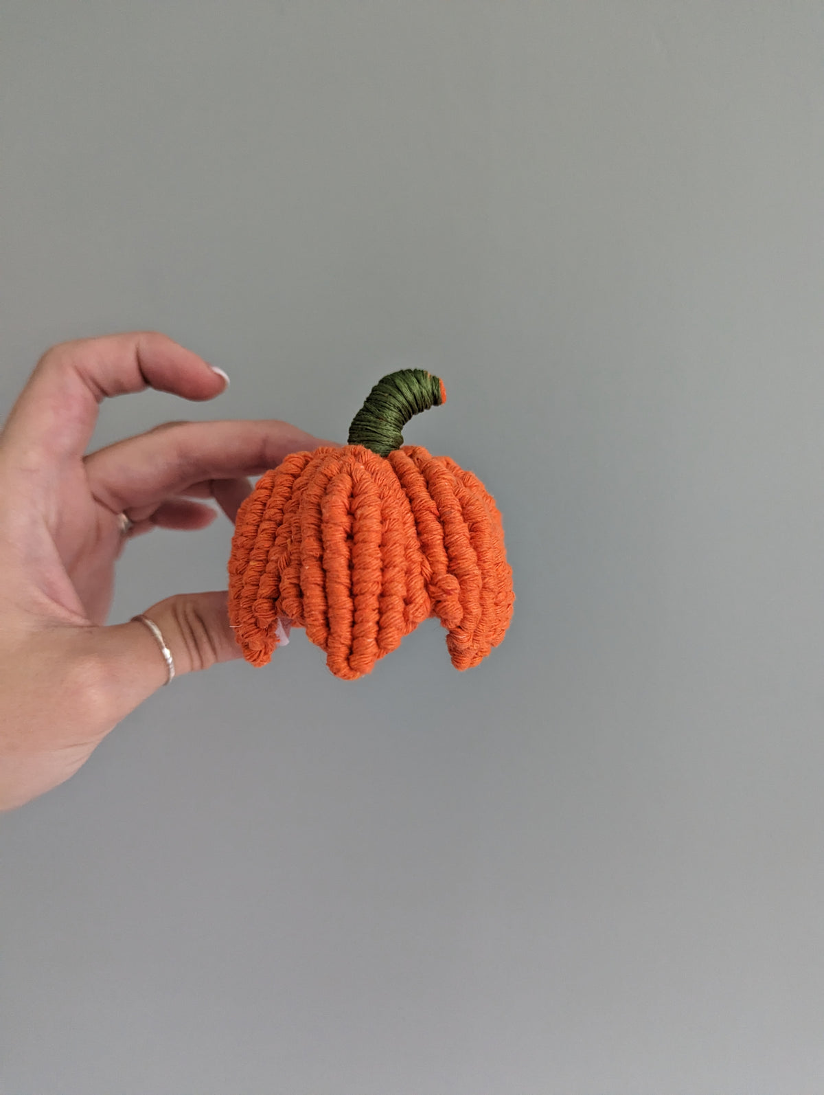 Macrame Fiber Sculptures Pumpkins Tea Light Covers