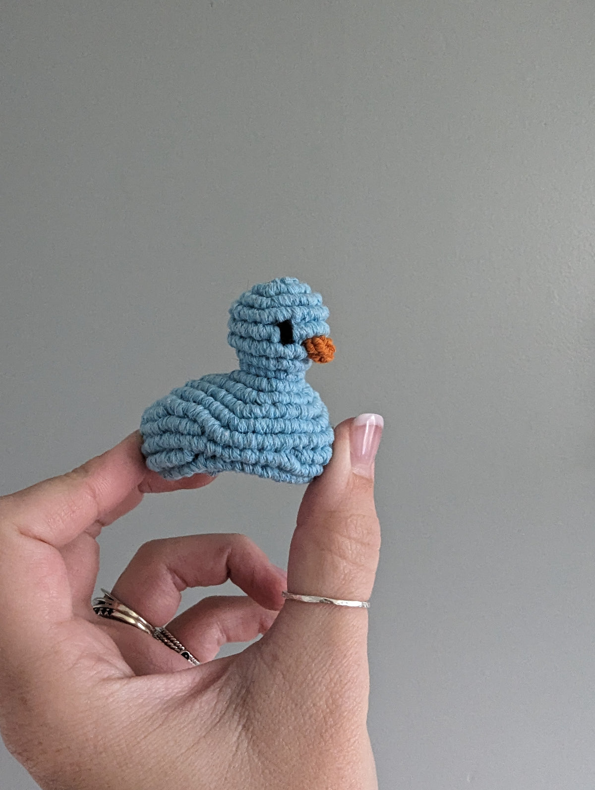 Macrame mini Rubber Duck Fiber Sculpture