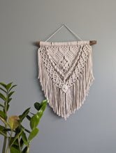 Load image into Gallery viewer, Macrame Textured Neutral Wall Hanging with Fringe