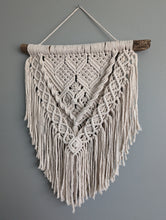 Load image into Gallery viewer, Macrame Textured Neutral Wall Hanging with Fringe