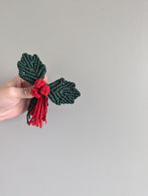 Load image into Gallery viewer, Macrame Holly Berry Christmas Ornament Pattern/Kit