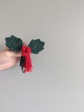 Load image into Gallery viewer, Macrame Holly Berry Christmas Ornament Pattern/Kit