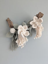 Load image into Gallery viewer, Macrame Boho Mini Floral Wall Hanging Sculpture - Cream &amp; Sage
