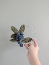 Load image into Gallery viewer, Macrame Blueberry Vine on Hoop Sculpture
