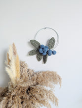 Load image into Gallery viewer, Macrame Blueberry Vine on Hoop Sculpture
