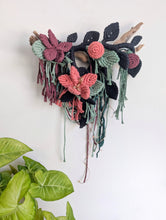 Load image into Gallery viewer, Macrame Boho Floral Wall Hanging Sculpture - Dark&Moody