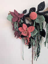 Load image into Gallery viewer, Macrame Boho Floral Wall Hanging Sculpture - Dark&Moody