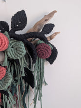 Load image into Gallery viewer, Macrame Boho Floral Wall Hanging Sculpture - Dark&Moody
