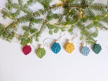 Load image into Gallery viewer, Macrame Christmas Ornament Light Bulb
