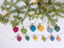 Load image into Gallery viewer, Macrame Christmas Ornament Light Bulb
