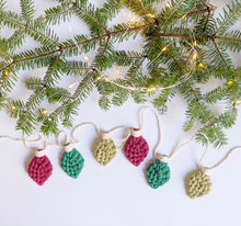 Load image into Gallery viewer, Macrame Christmas Ornament Light Bulb