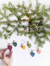 Load image into Gallery viewer, Macrame Christmas Ornament Light Bulb