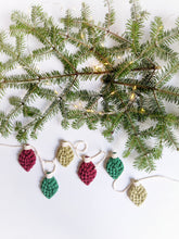 Load image into Gallery viewer, Macrame Christmas Ornament Light Bulb