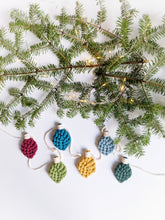 Load image into Gallery viewer, Macrame Christmas Ornament Light Bulb