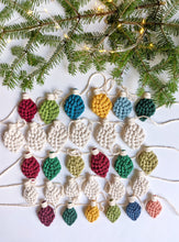 Load image into Gallery viewer, Macrame Christmas Ornament Light Bulb