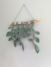 Load image into Gallery viewer, Ivy Green Macrame Wall Hanging - Hanging Vines and Leaves - Sculpture