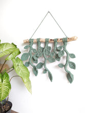 Load image into Gallery viewer, Ivy Green Macrame Wall Hanging - Hanging Vines and Leaves - Sculpture