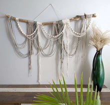 Load image into Gallery viewer, Draped Minimalist Mid Century Modern Macrame Wall Hanging String Theories Fiber Design
