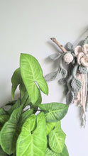 Load and play video in Gallery viewer, Macrame Boho Floral Wall Hanging Sculpture - Cream, Pink & Sage