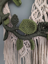 Load image into Gallery viewer, Flower Crown Macrame Hanging - olive