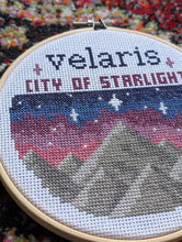 Load image into Gallery viewer, Officially licensed Velaris Sarah J Maas ACOTAR/ACOMAF Cross Stitch Easy PDF Pattern