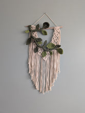 Load image into Gallery viewer, Flower Crown Macrame Hanging - olive