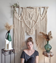 Load image into Gallery viewer, Macrame Wedding Backdrop // Macrame Ceremony Arch String Theories Fiber Design