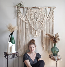 Load image into Gallery viewer, Macrame Wedding Backdrop // Macrame Ceremony Arch String Theories Fiber Design