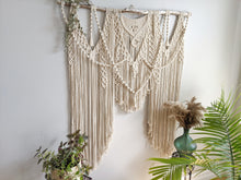 Load image into Gallery viewer, Macrame Wedding Backdrop // Macrame Ceremony Arch String Theories Fiber Design