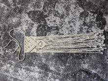 Load image into Gallery viewer, Macrame Wedding Bouquet Wrap in Cream String Theories Fiber Design