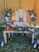 Load image into Gallery viewer, Macrame Wedding Backdrop // Macrame Ceremony Arch String Theories Fiber Design