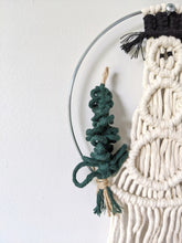 Load image into Gallery viewer, Macrame Snowman Wreath String Theories Fiber Design