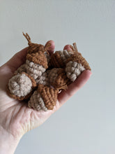 Load image into Gallery viewer, Macrame Mini Fiber Sculptures ornament Acorns String Theories Fiber Design