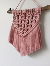 Load image into Gallery viewer, Macrame Mini - Rose/Glacier - Extra Soft Fringe String Theories Fiber Design