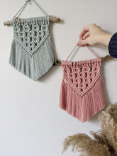 Load image into Gallery viewer, Macrame Mini - Rose/Glacier - Extra Soft Fringe String Theories Fiber Design