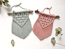 Load image into Gallery viewer, Macrame Mini - Rose/Glacier - Extra Soft Fringe String Theories Fiber Design